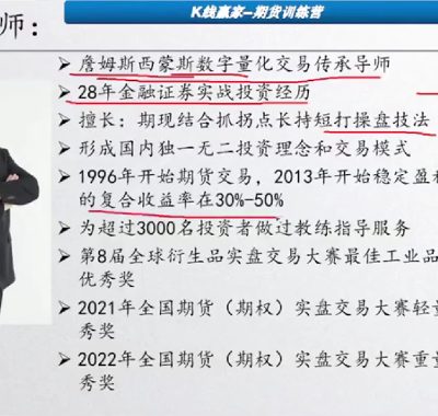 邓波期货高阶班高级班 邓波K线大赢家期货精华班第7-12期培训视频课程