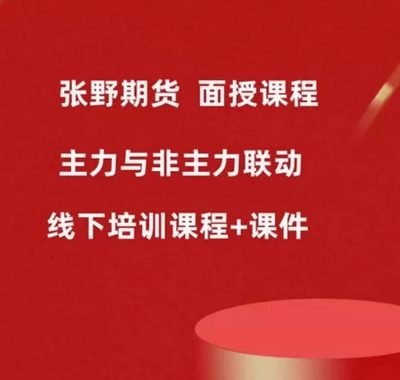 [期货课程]张野《主力非主力联动法》面授视频课程 张野期货线下培训课程+课件